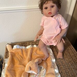 Realistic Newborn Baby Doll with Douglas Baby Fox Lovey # 043